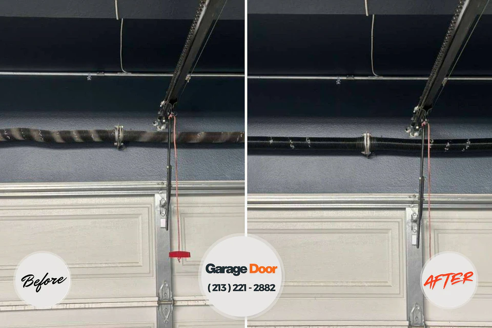 Before and after: garage door repair Wabash, IN